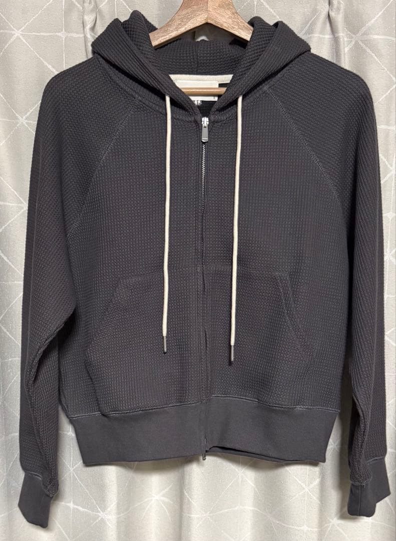 【 OHOTORO】Nap Waffle Zipper Hoodie チャコール