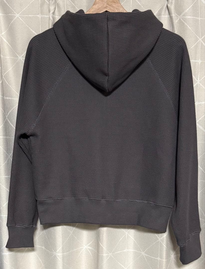 【 OHOTORO】Nap Waffle Zipper Hoodie チャコール