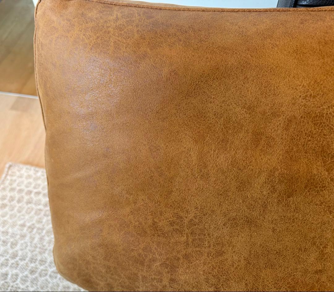 Crash Gate ブラウン レザーテックス　カウチソファ（送料込み）