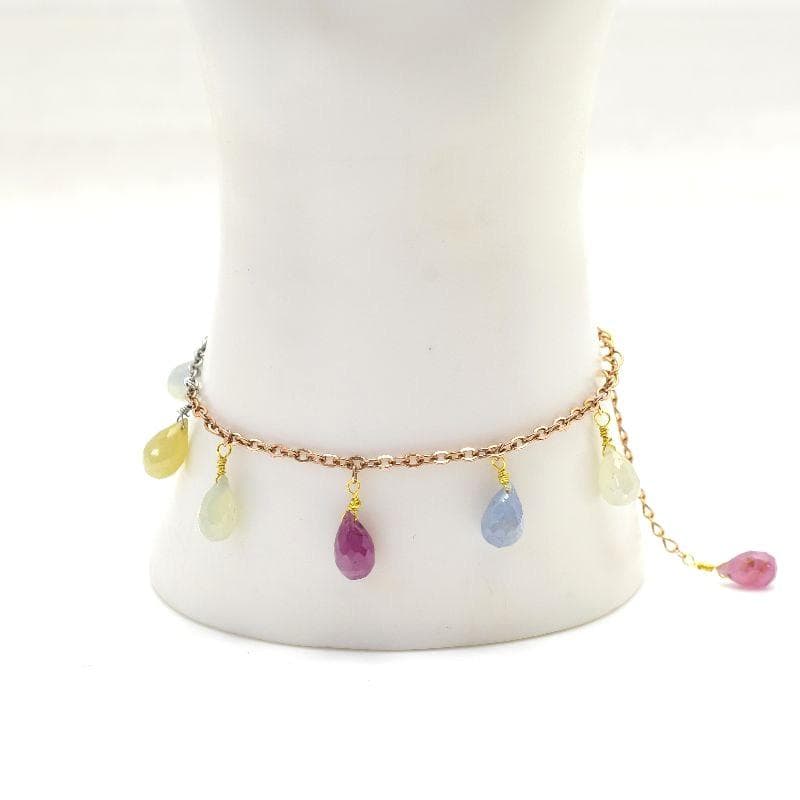 サファイア ドロップ マルチカラー ブレスレット 【M_10】 MAHALO