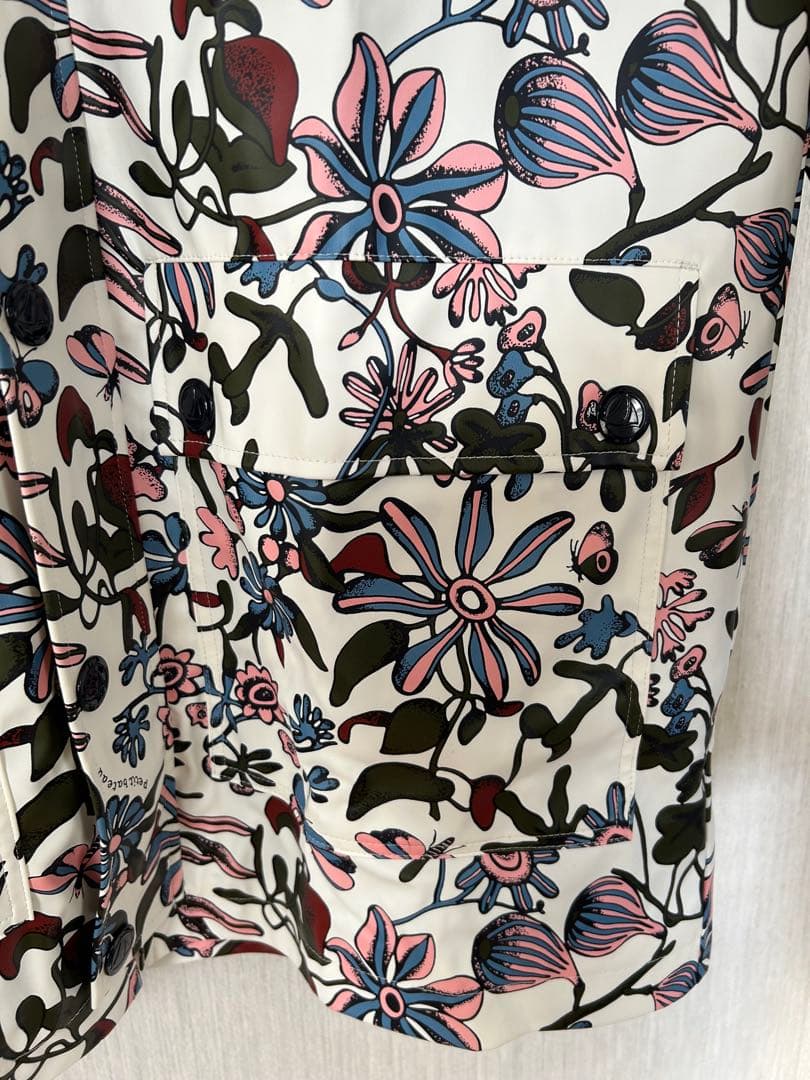 PETIT BATEAU ヨットパーカーフード付　花柄プリント