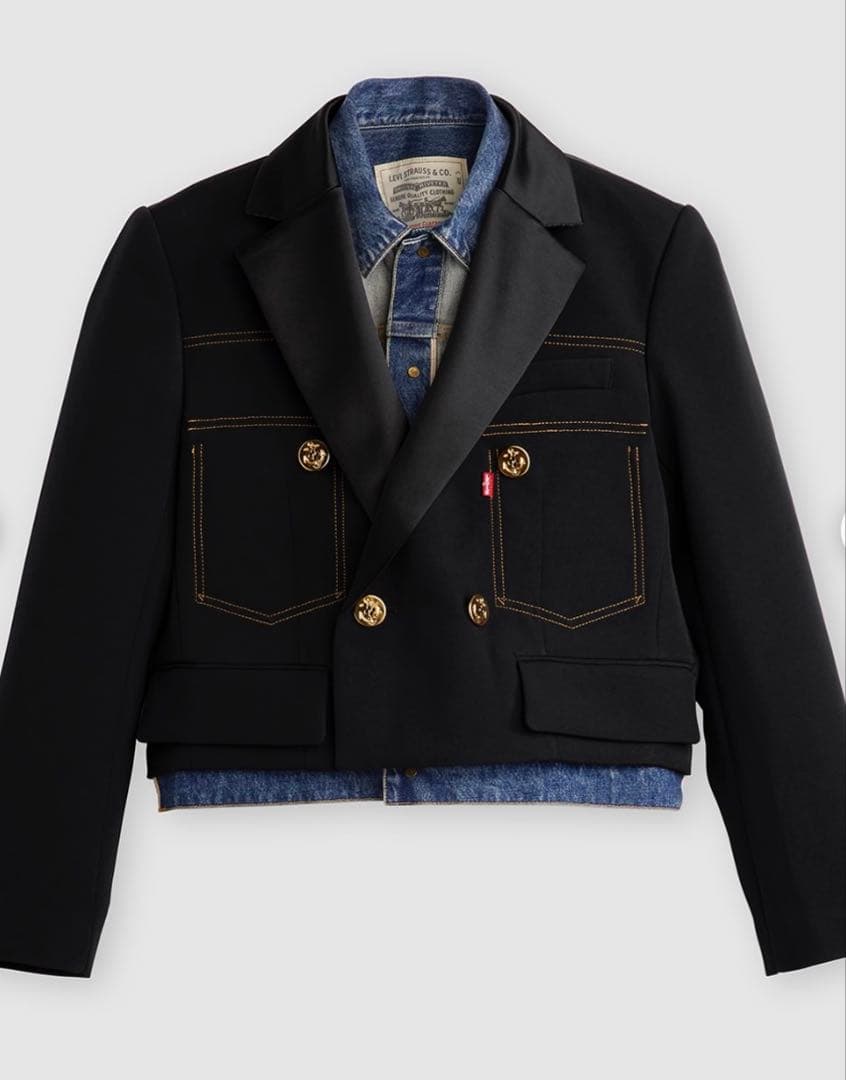 sacai Levi's ダブルブレストジャケット 黒