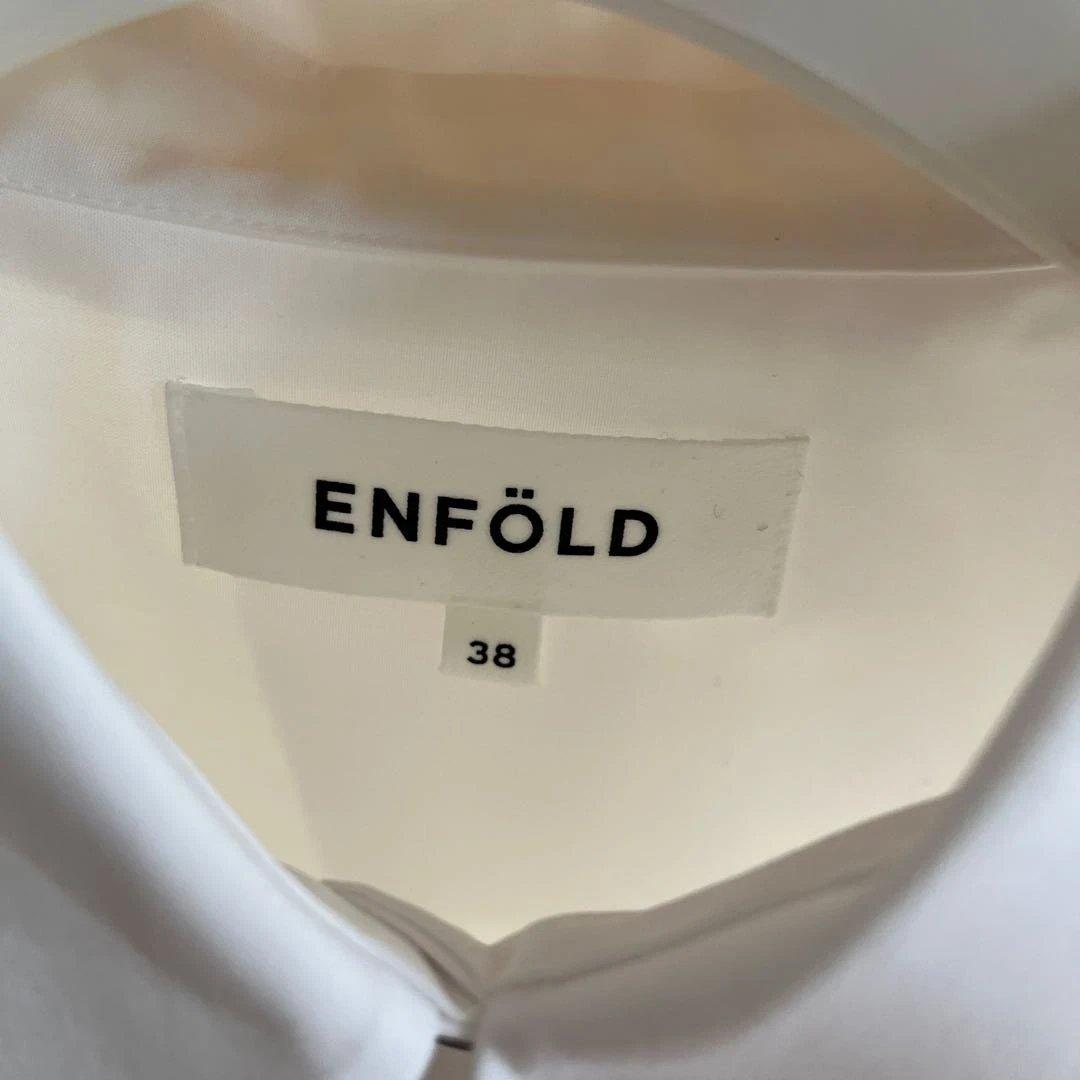 ENFOLDエンフォルドASYMMETRY-ROUND SHIRT ホワイト