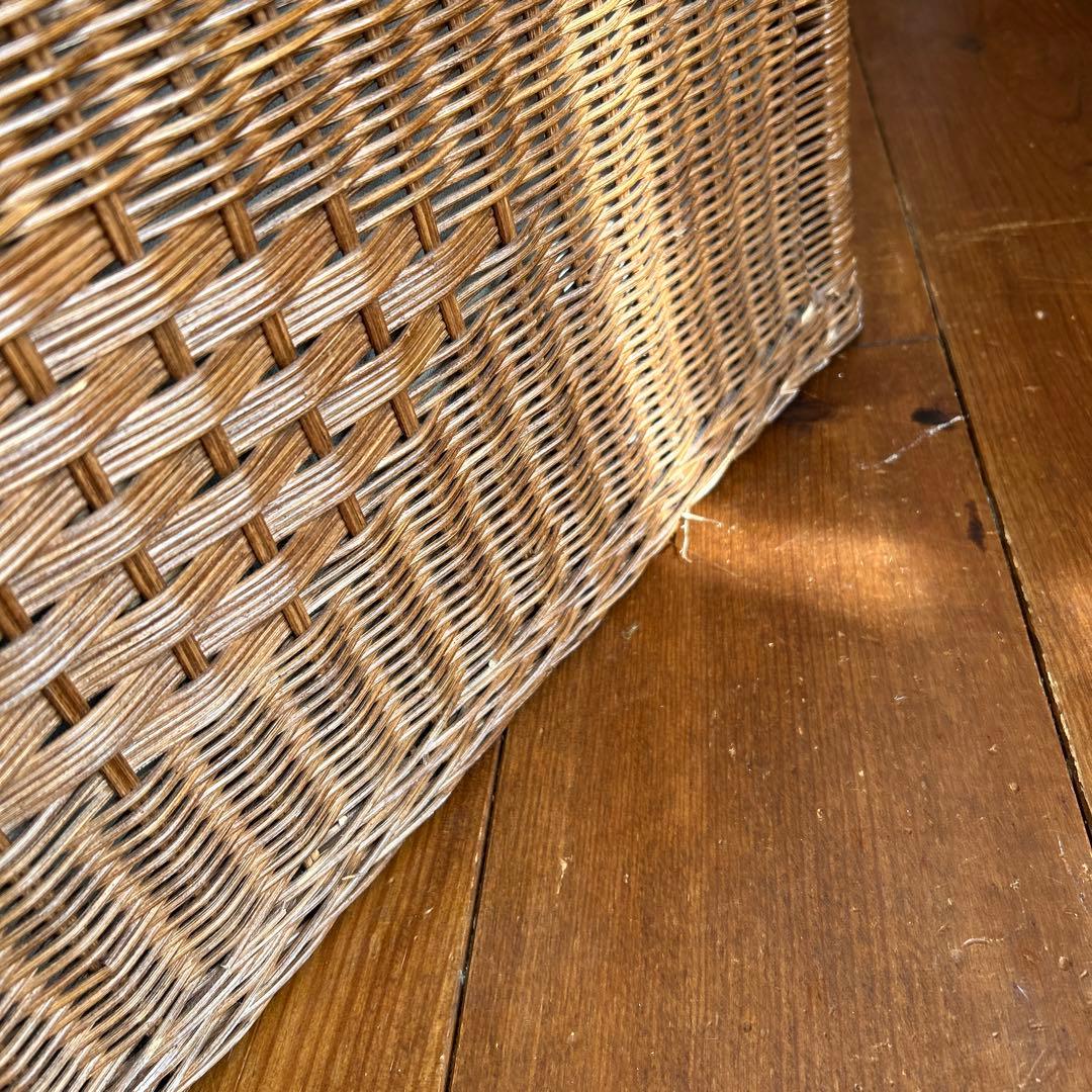 vintage ラタン　大型収納 籐　トランク　蓋付き収納　子供部屋　おもちゃ箱