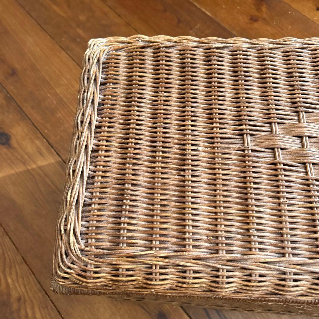 vintage ラタン　大型収納 籐　トランク　蓋付き収納　子供部屋　おもちゃ箱