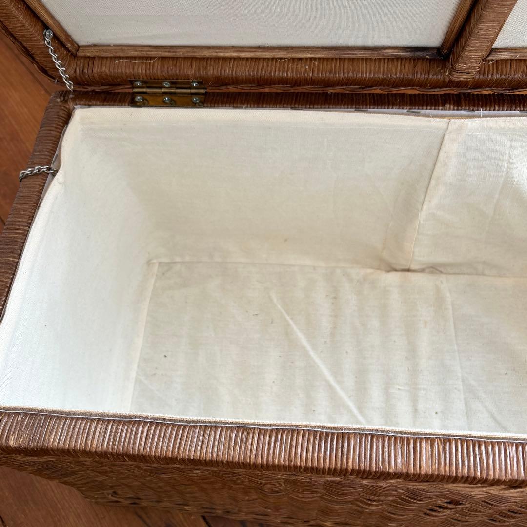 vintage ラタン　大型収納 籐　トランク　蓋付き収納　子供部屋　おもちゃ箱