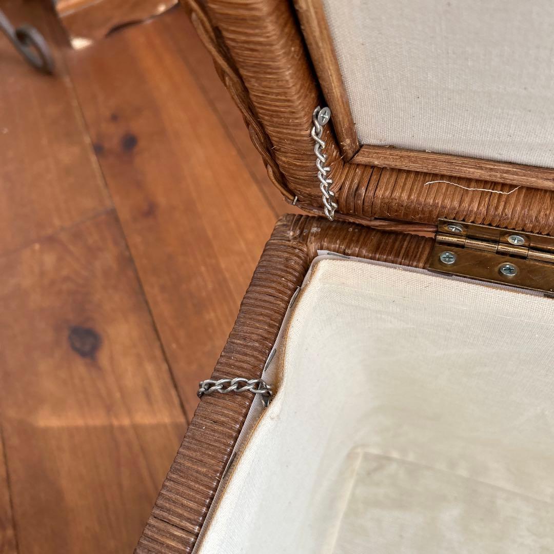 vintage ラタン　大型収納 籐　トランク　蓋付き収納　子供部屋　おもちゃ箱