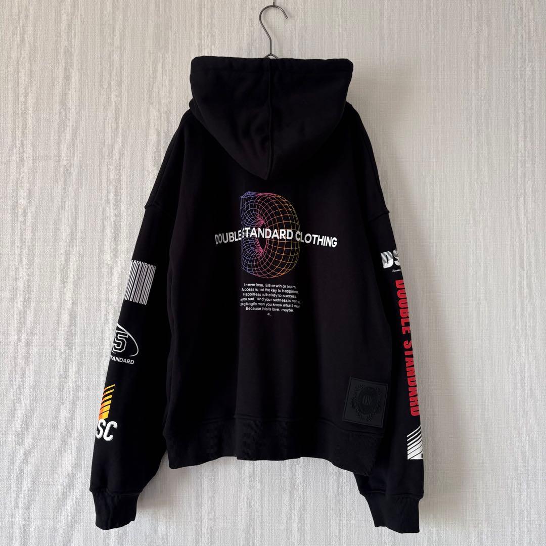 24AW ダブルスタンダードクロージング グラフィック裏毛パーカー ベアー 黒