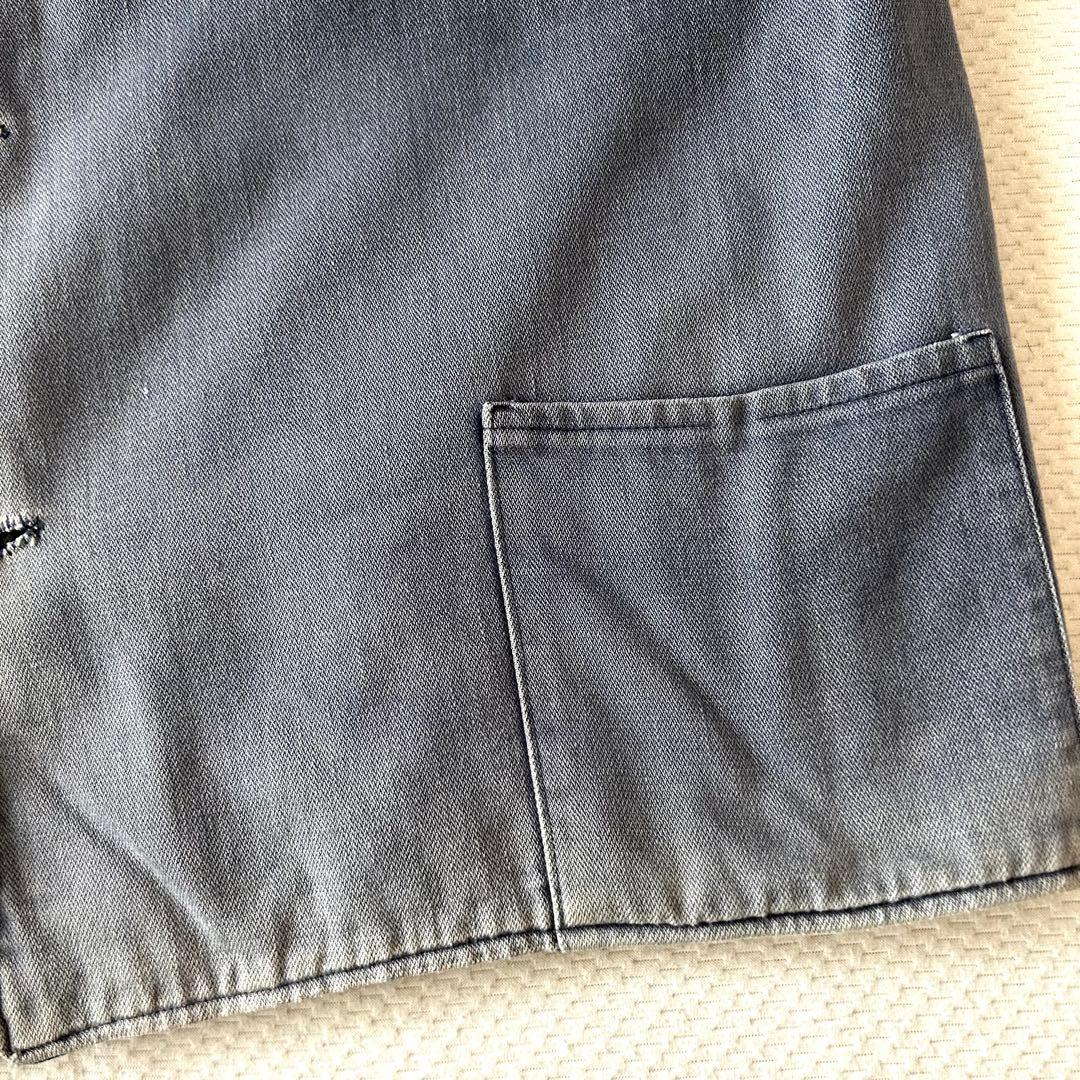 鬼フェード　ユーロ　ビンテージ　ワーク　デニム　ボア　ベスト　サンフェード　56