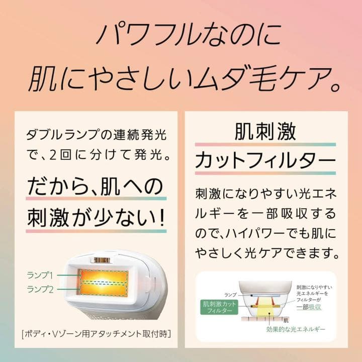 パナソニック 光脱毛器 ボディ&フェイス用 ハイパワー  ES-WP97-N