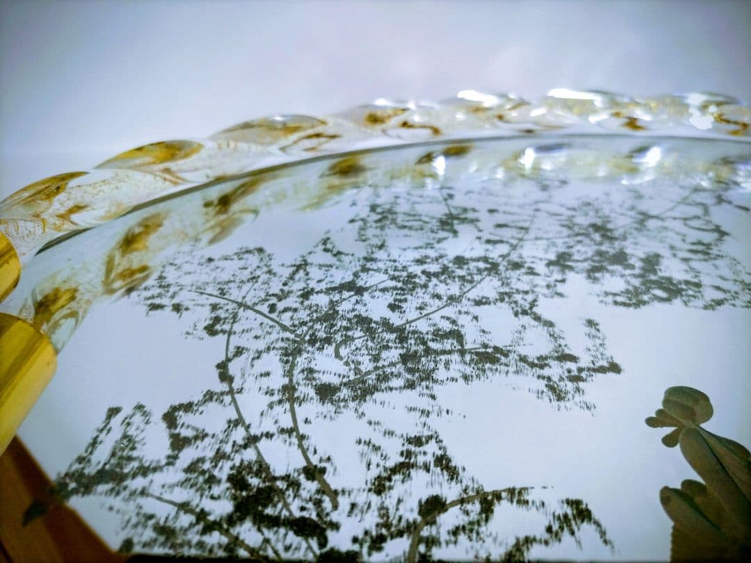 イタリアムラーノ•ベネチアングラスミラートレイ＆ベネチアングラス*水差しセット！