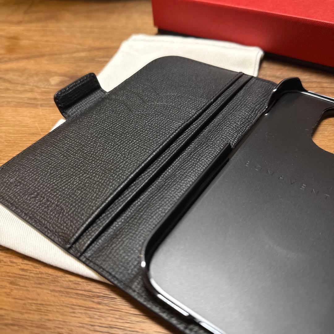 ボナベンチュラiPhone16Proケース　手帳型　ブラック