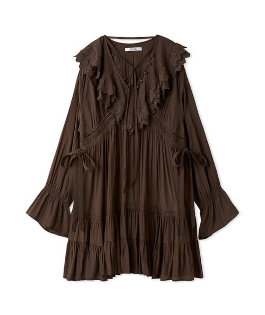 お値下げsnidel コットンライクラッフルカラーチュニック