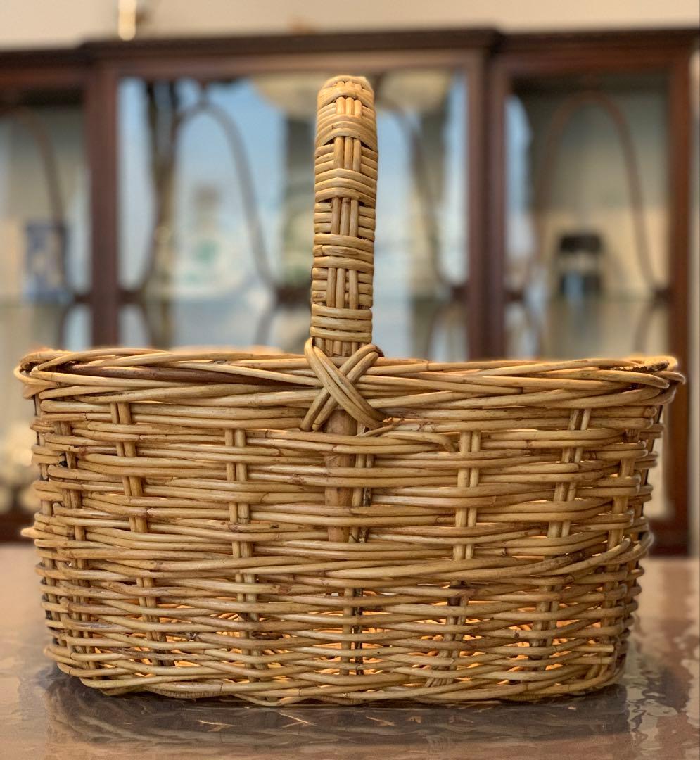 【AUSTRALIA】アラログ　籐かご　バスケット　大きなサイズ　ヴィンテージ
