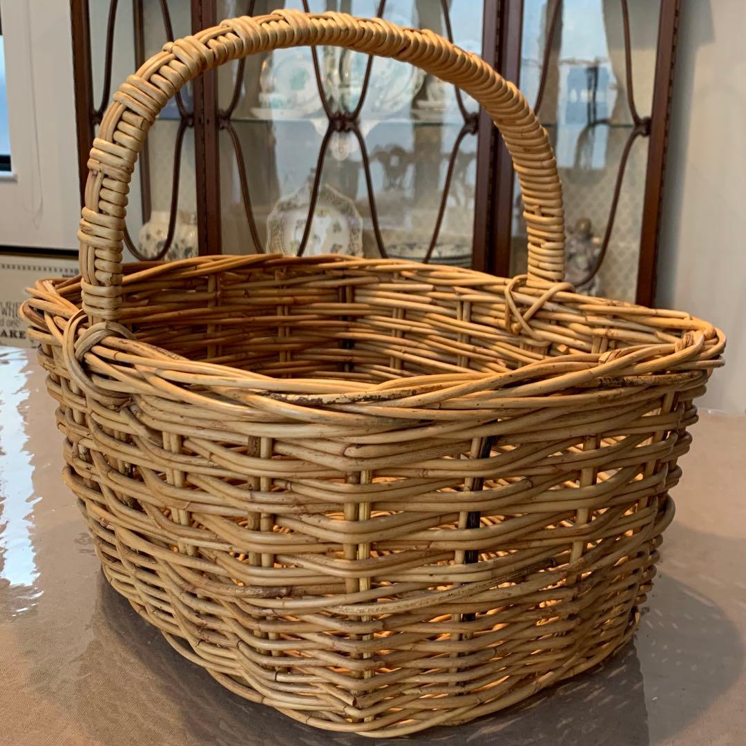 【AUSTRALIA】アラログ　籐かご　バスケット　大きなサイズ　ヴィンテージ