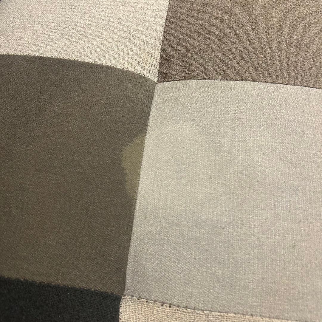 モノクロ　ブラウン　パッチワーク　ソファー　二人掛け