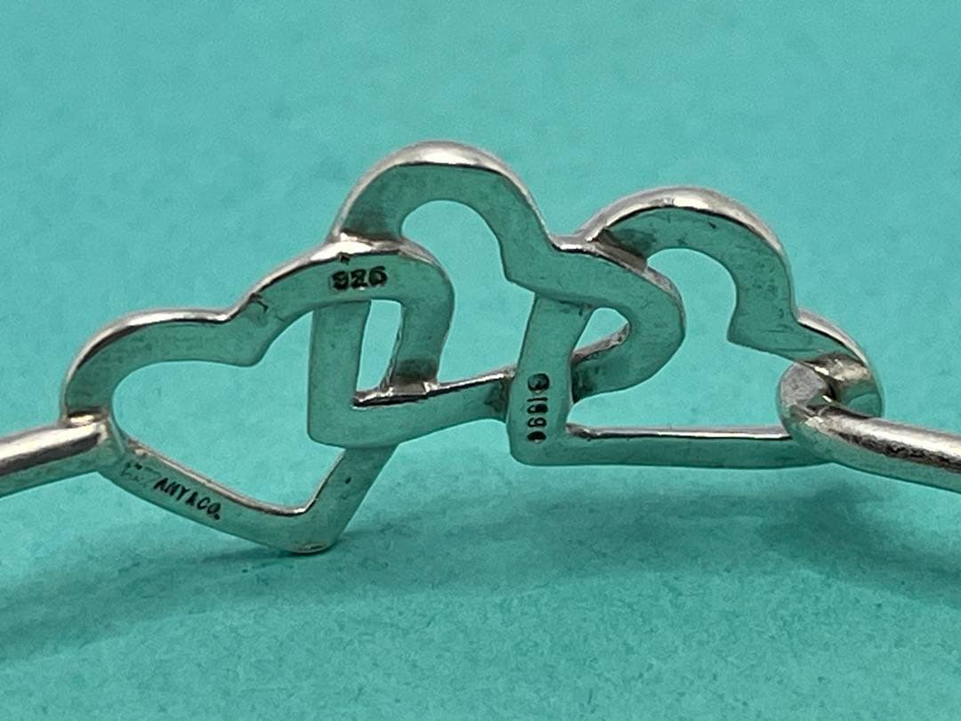 c449 ティファニー　1990 トリプルハート　バングル　シルバー　925