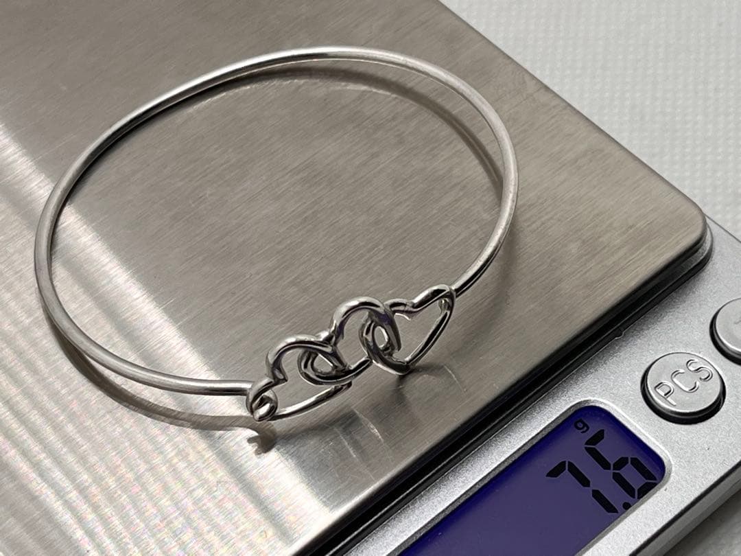 c449 ティファニー　1990 トリプルハート　バングル　シルバー　925