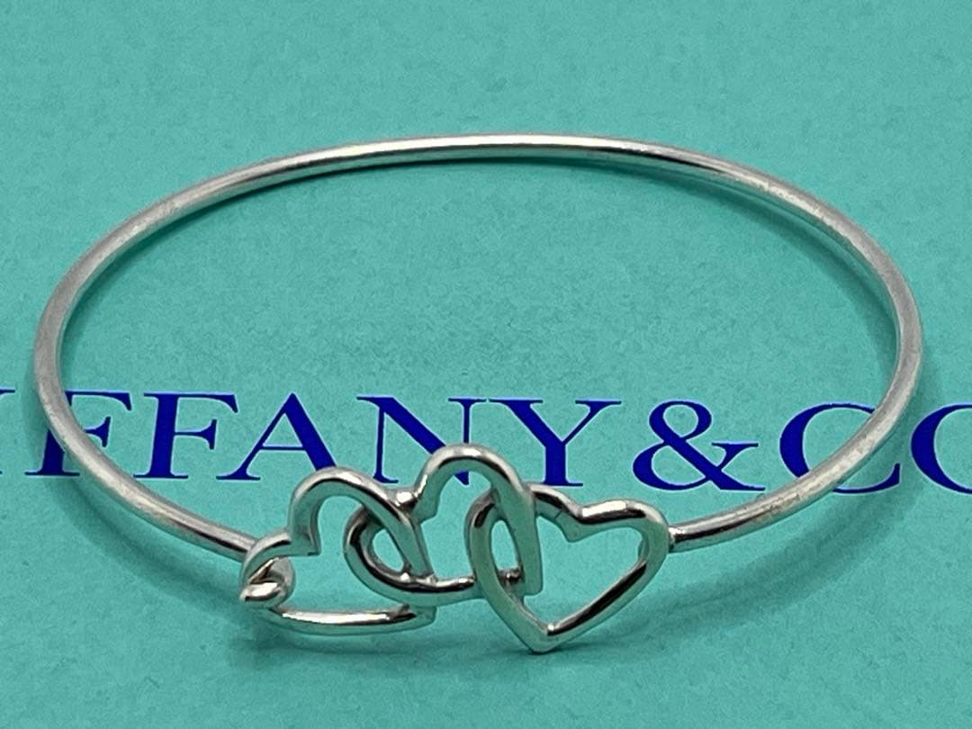 c449 ティファニー　1990 トリプルハート　バングル　シルバー　925