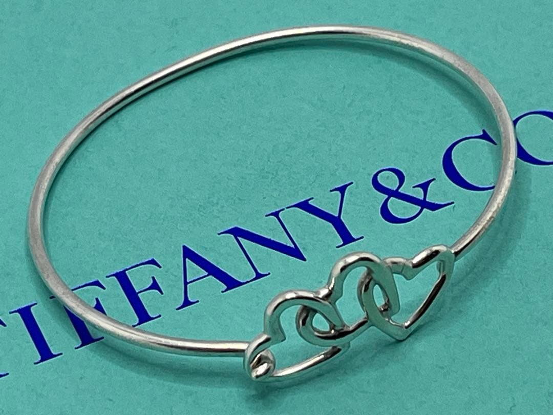 c449 ティファニー　1990 トリプルハート　バングル　シルバー　925