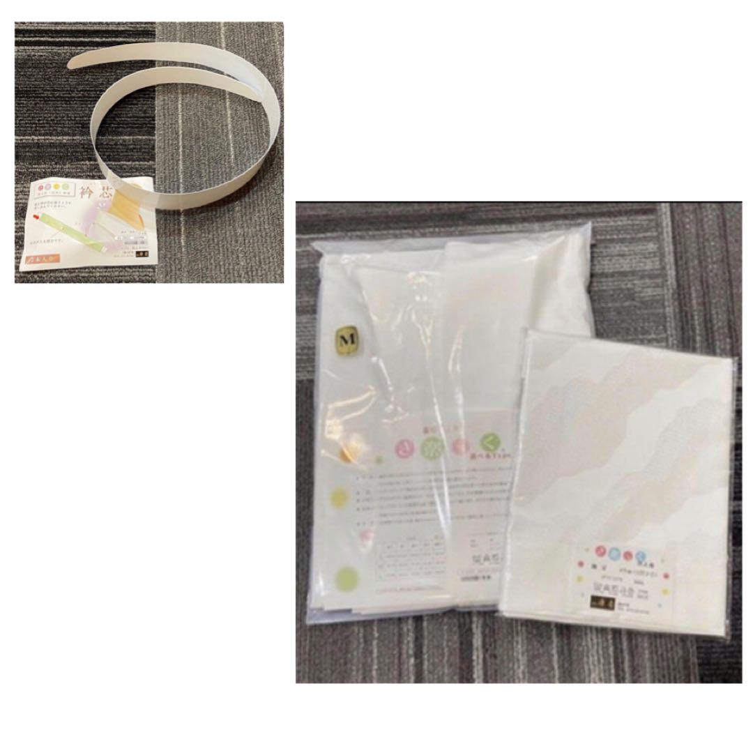 【替袖付き】衿秀 き楽っく長襦袢 袷用　Mサイズ/替袖【道長】/衿芯セット