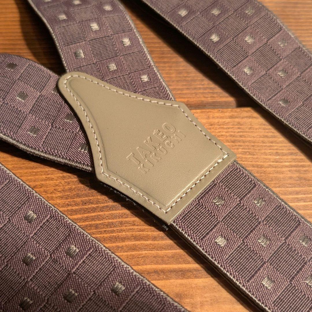 【極美品】TAKEO KIKUCHI サスペンダー 箱付き 本革