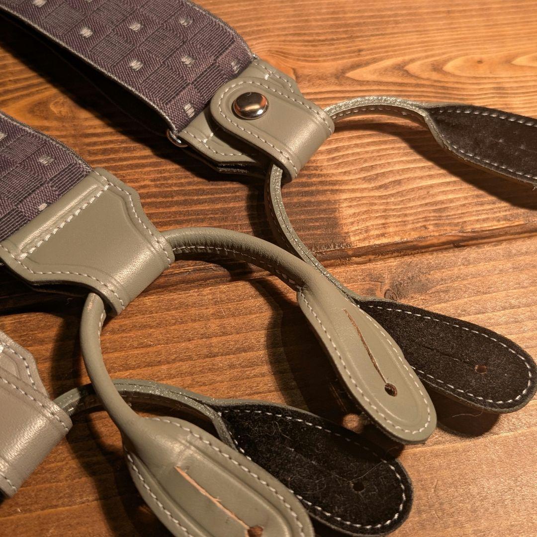 【極美品】TAKEO KIKUCHI サスペンダー 箱付き 本革