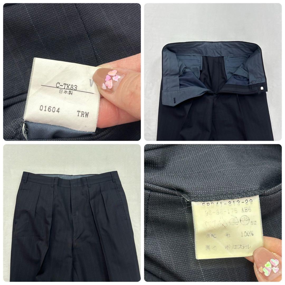 E707 AB6 XL バーバリー ダブル ストライプ スーツ 上下 メンズ