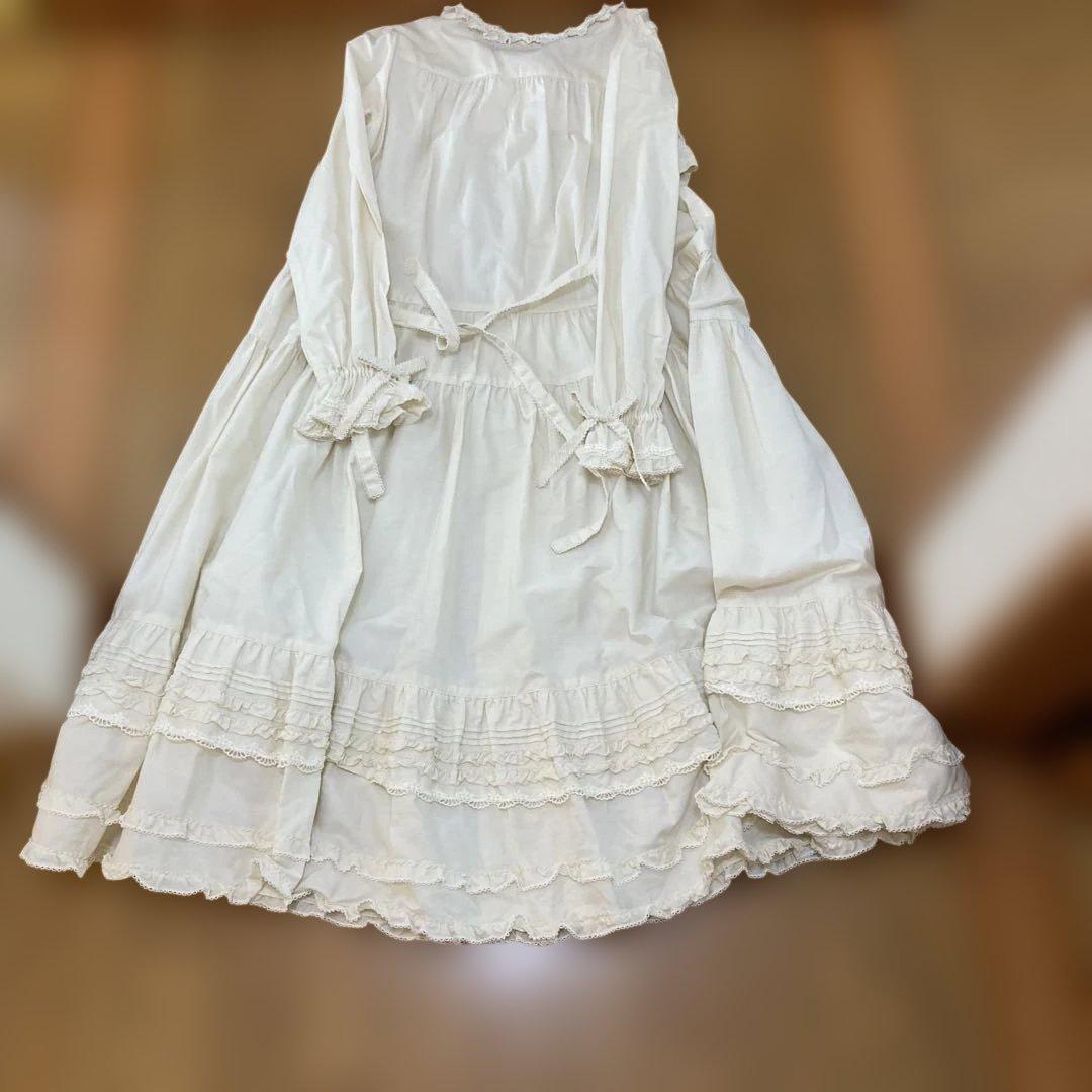 クララPINKHOUSEフリルリボン付きホワイトロングワンピース