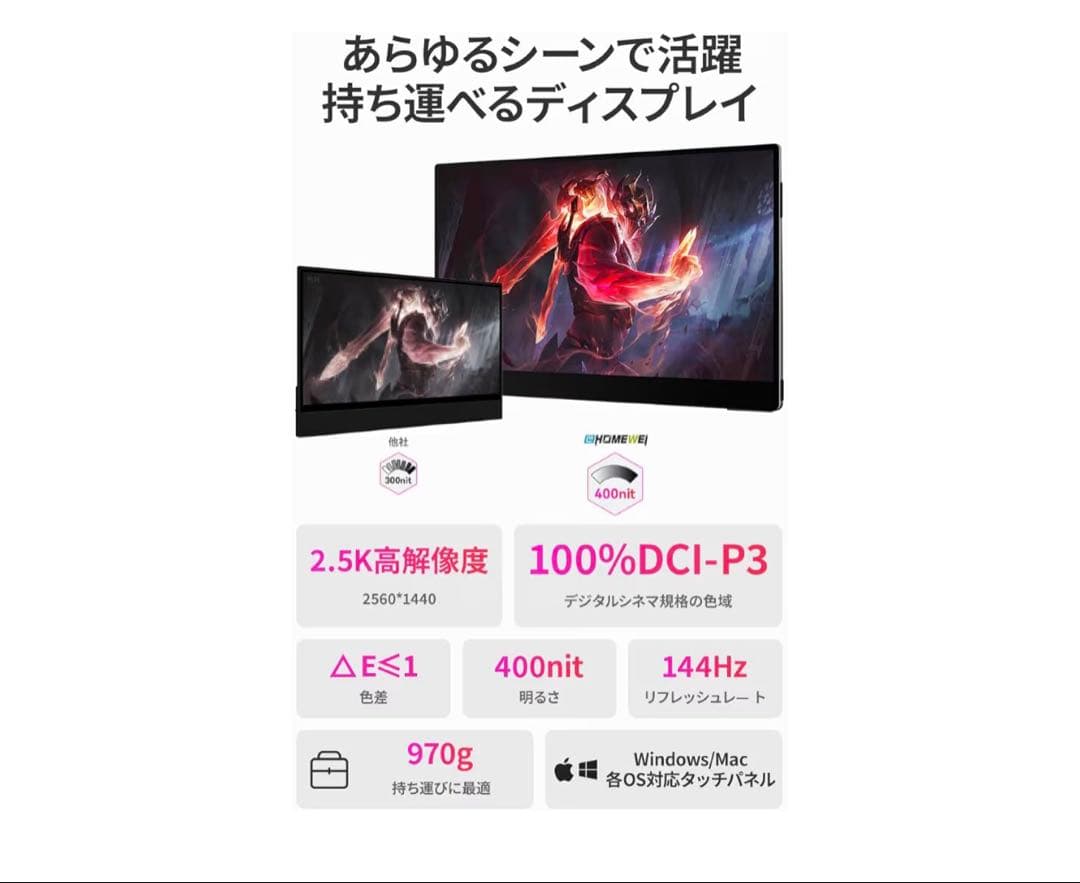 EWEI SP-156TW 144Hz 15.6インチ 2k