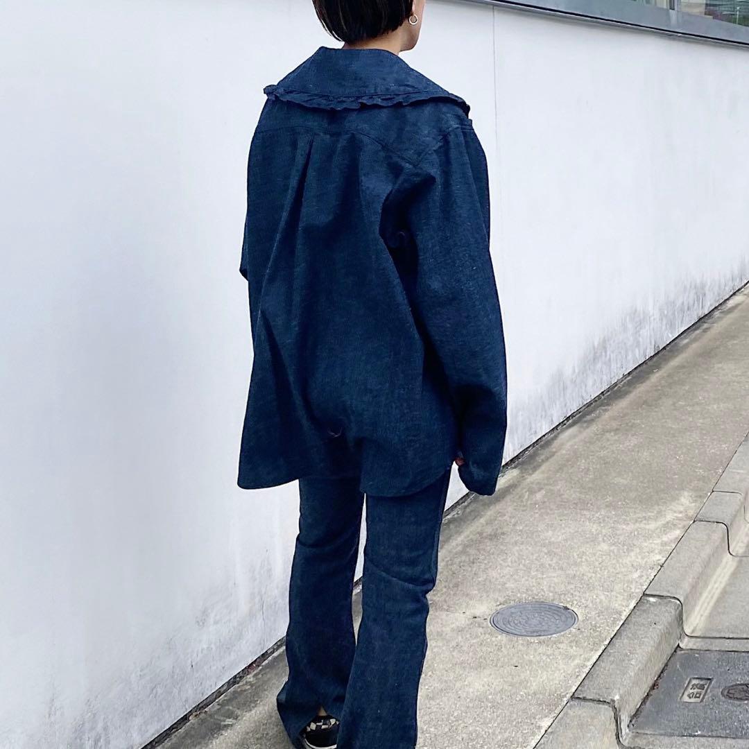 ホリデイ　PURITAN COLLAR DENIM SHIRT (O.WASH)