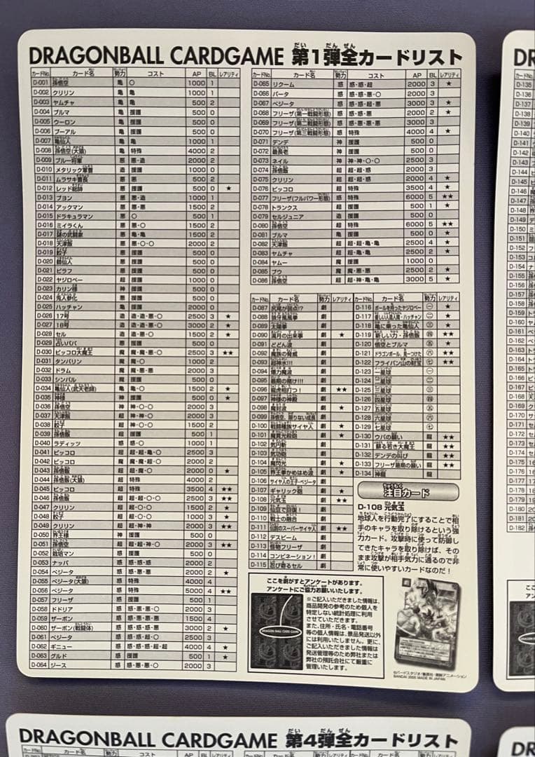 【超希少】初期 BANDAI ドラゴンボール CARD GAME シート未剥がし