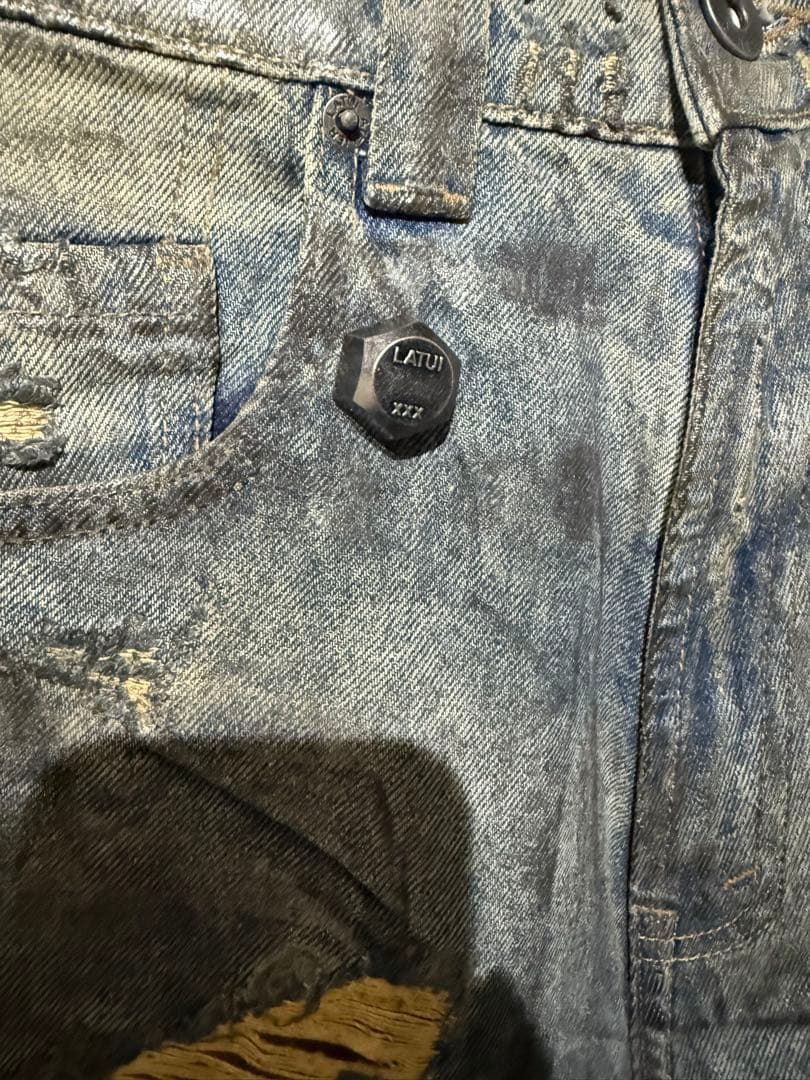 latui atelier ダメージ ワイドデニム