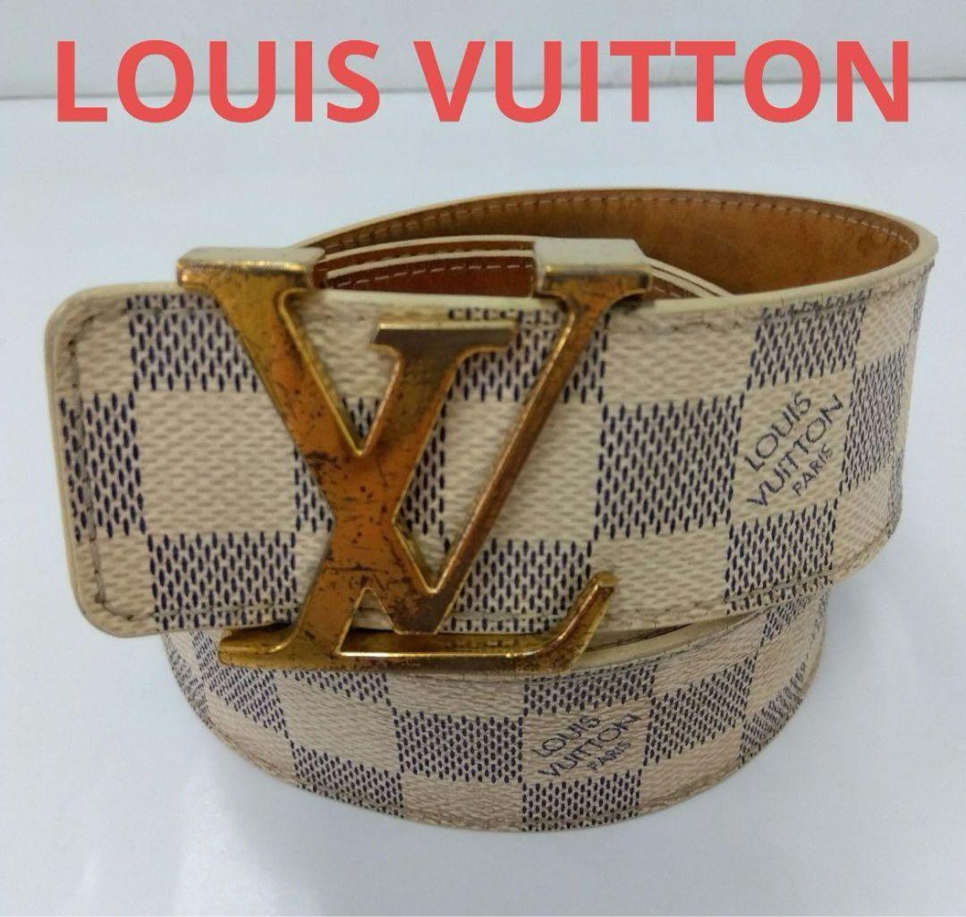 EV39 ルイヴィトン ダミエアズール サンチュール ベルト 85サイズ