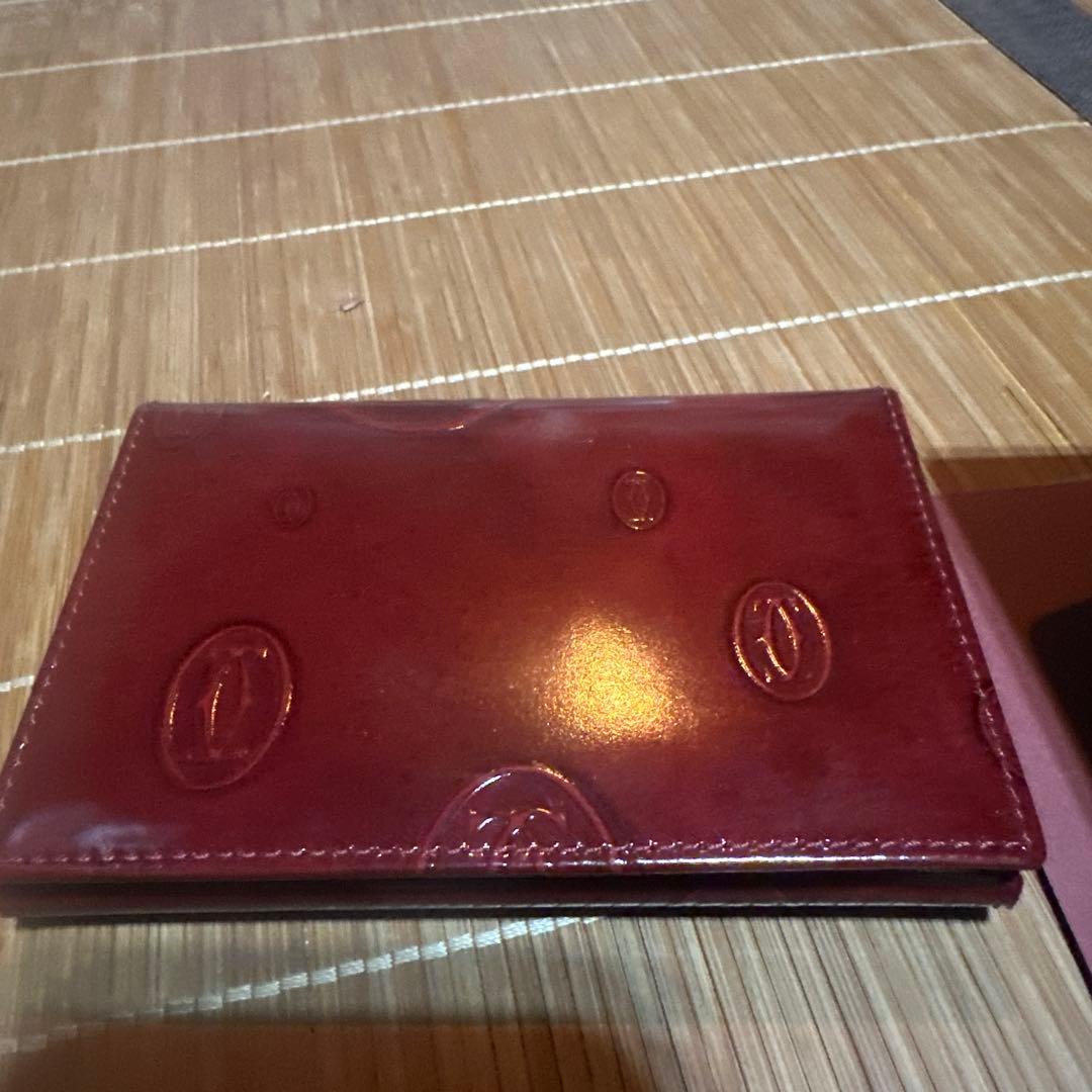 Cartier バーガンディ 名刺入れ