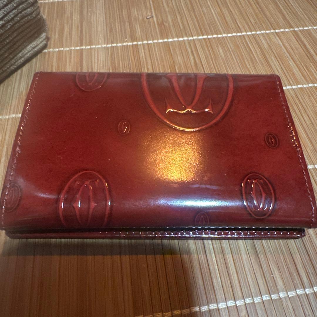 Cartier バーガンディ 名刺入れ