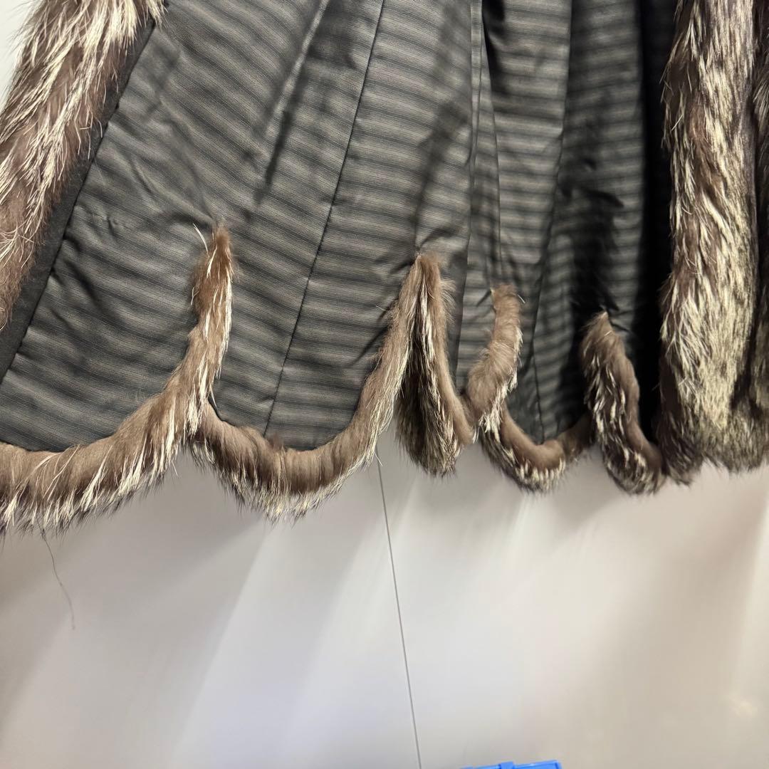 超高級 リアルファー シルバーフォックス ロングコート ファーコート 毛皮