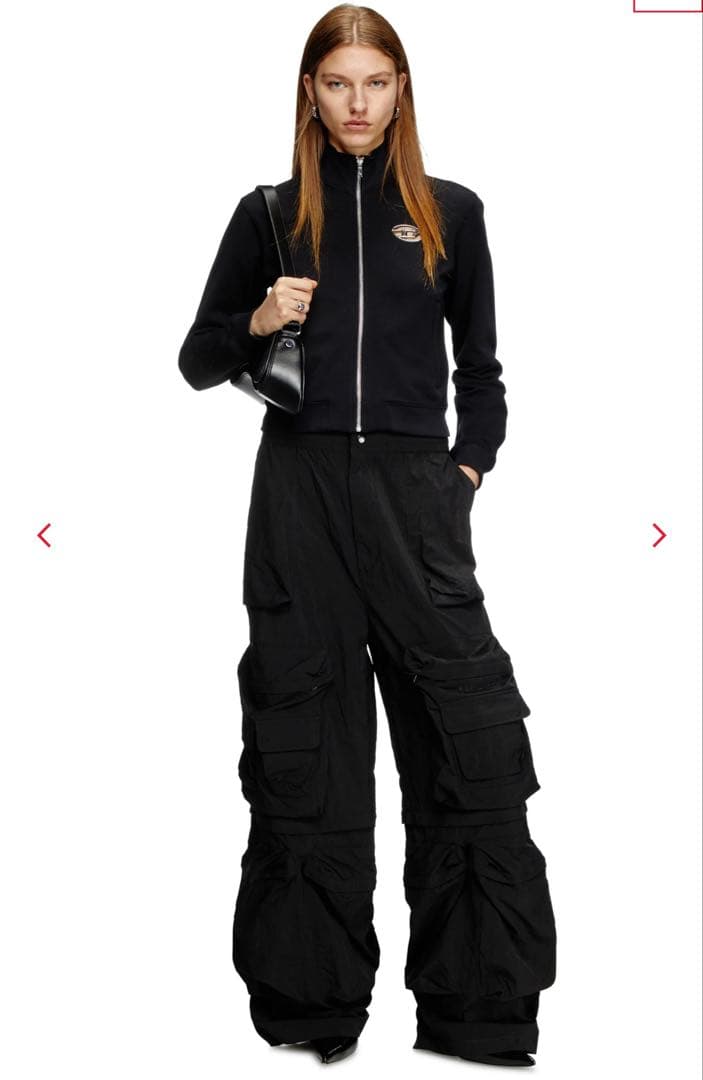 美品 DIESEL ジップアップスウェット F-Flacin ブラック 黒 XS