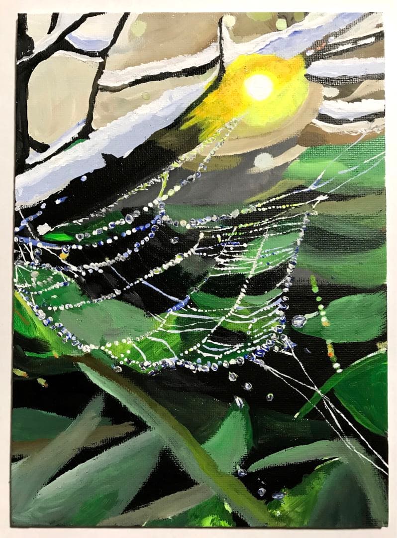 アクリル画 無題 132 『早春の雫』