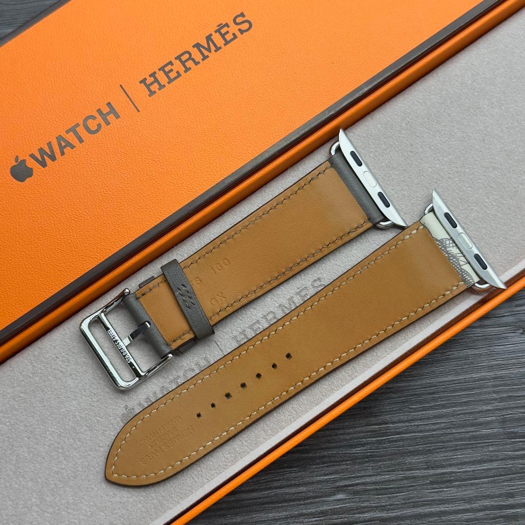 2755 レア　Apple Watch エルメス　エタン　エトゥープ　レザー