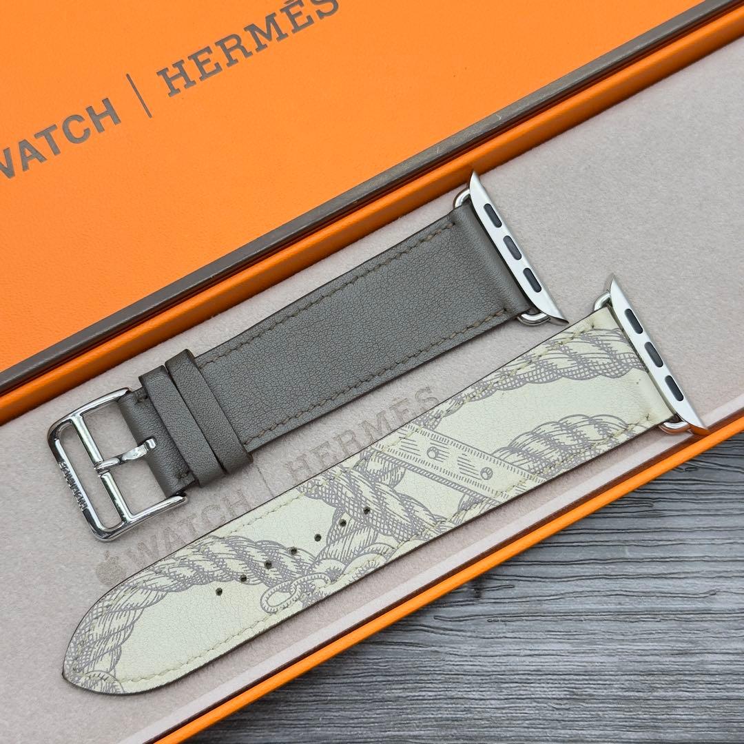 2755 レア　Apple Watch エルメス　エタン　エトゥープ　レザー