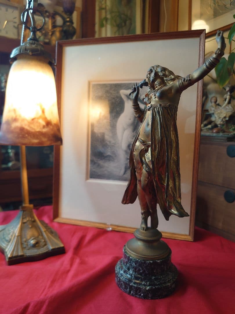 ドイツ19世紀 「Geo.Wagner」フランスアール・デコ　ダンサーブロンズ像