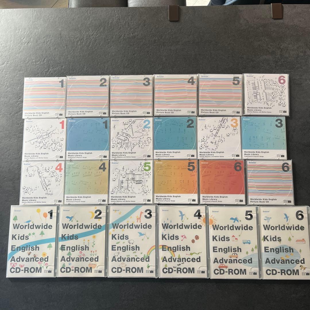 ワールドワイドキッズ　DVD 30枚　CD18枚 CD-ROM6枚　全フルセット