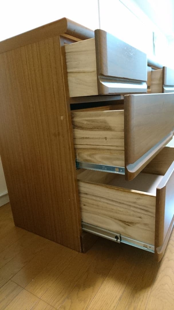 サンウッディ-ローチェスト3段 W140xD45xH84cm