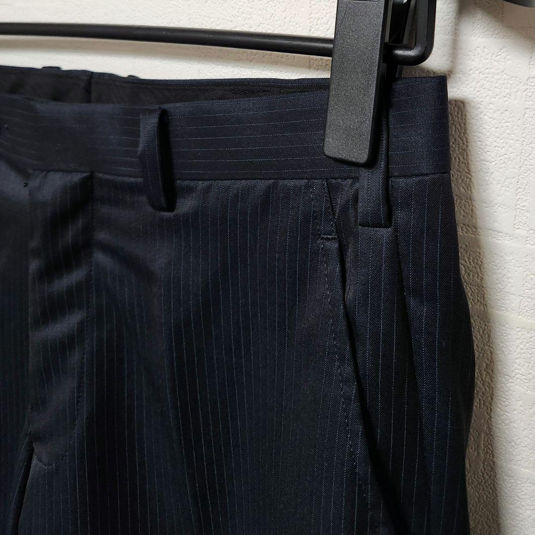 レダ　×　グローバルスタイル　メンズ　スーツ　スリーピース　濃紺　ストライプ