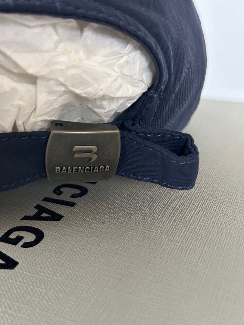 BALENCIAGA ノッチトラックスーツベースボールキャップ/ダークネイビー