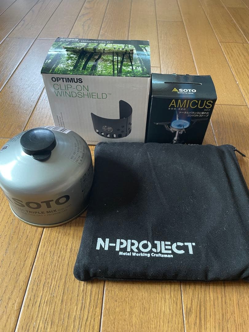 n-project折畳式テーブル、sotoアミカス、Optimus 風防他