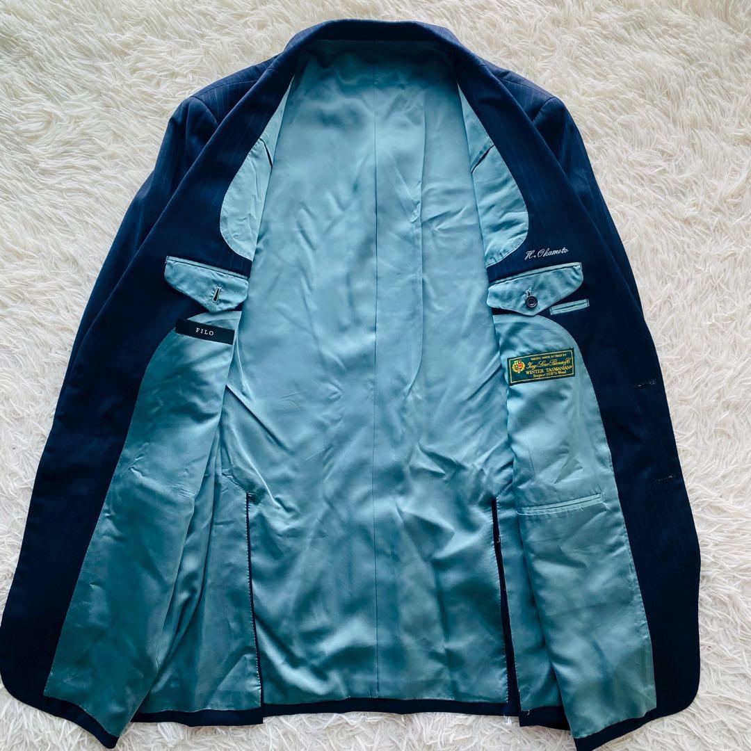 フィロ×ロロピアーナ●極美品●イタリア製super150 高級ウールスーツ 3L