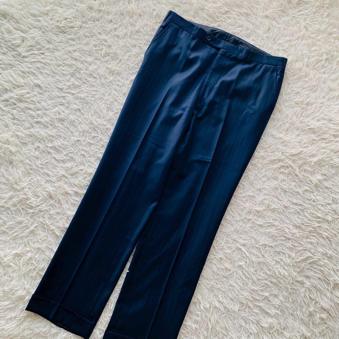 フィロ×ロロピアーナ●極美品●イタリア製super150 高級ウールスーツ 3L