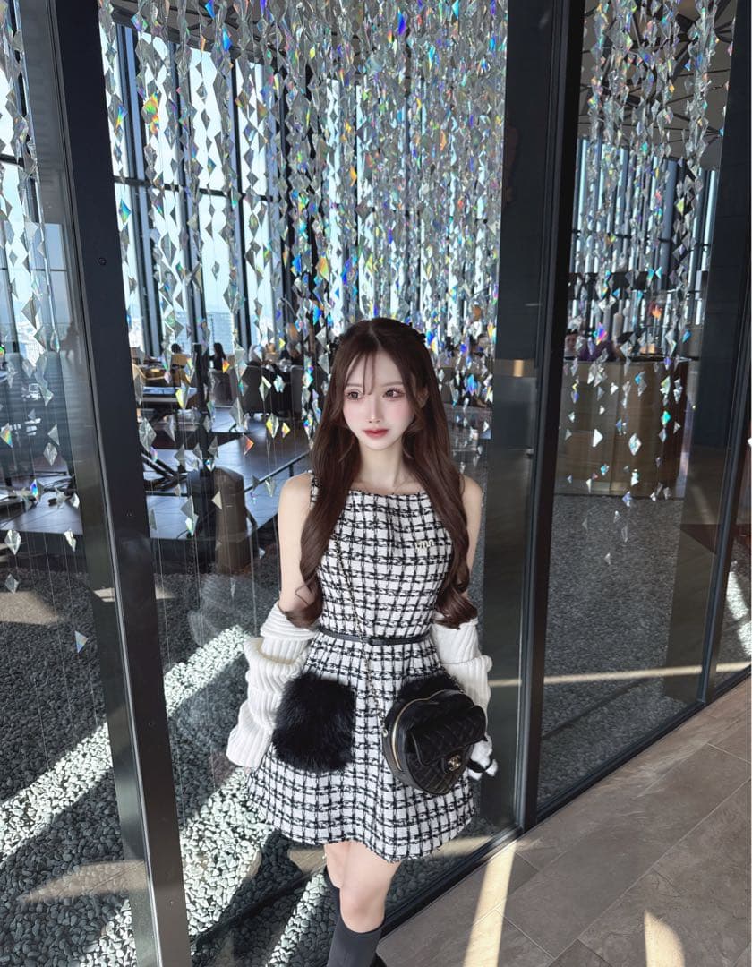 【即日発送可】 Lumignon Tweed pocket fur dress